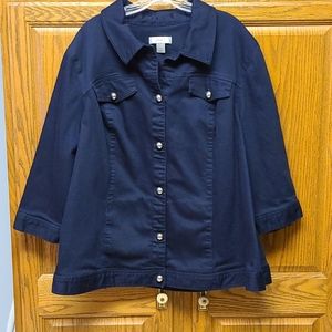 C J Banks 3x cotton twill jacket. Very dark navy